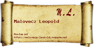 Malovecz Leopold névjegykártya